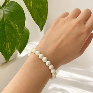 Shell White Round Bracelet - 8mm from Stonebridge Imports