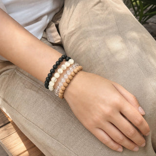Shell White Round Bracelet - 8mm from Stonebridge Imports