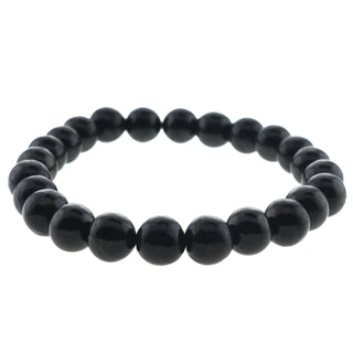 Shungite bead bracelet on a white background