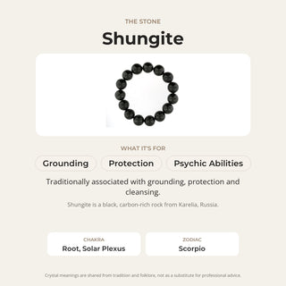 Shungite Round Bracelet - 14mm from Stonebridge Imports
