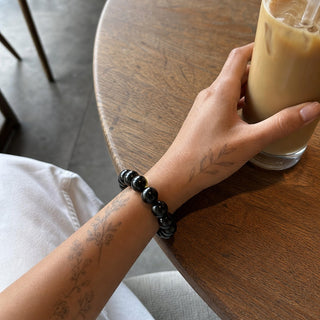 Shungite Round Bracelet - 14mm from Stonebridge Imports