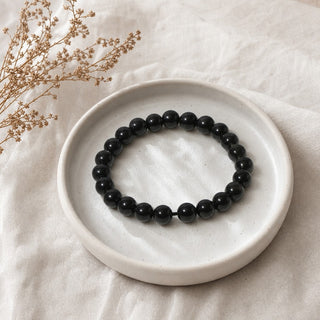 Silver Sheen Obsidian Round Bracelet - 8mm from Stonebridge Imports