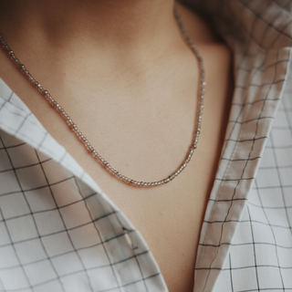 Smoky Quartz Bead Necklace - 2-3mm from Stonebridge Imports