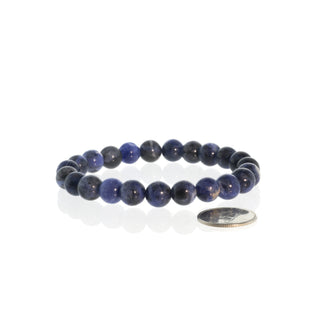 Sodalite bead bracelet on a white background