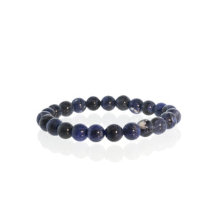 Sodalite bead bracelet on a white background