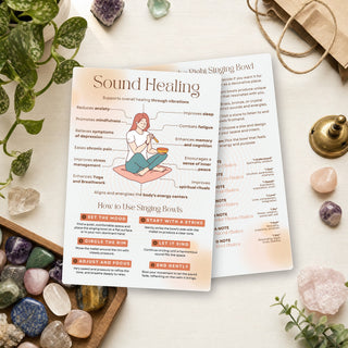 Sound Healing QuickStudy Guide front and back on a shop counter