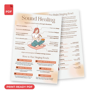 Sound Healing QuickStudy Guide print-ready PDF, front and back