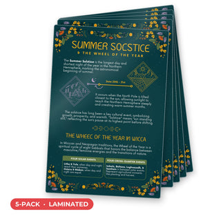 Summer Solstice & the Wheel of the Year QuickStudy Guide laminated 5-pack, double-sided 160 x 240 mm