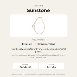 Sunstone stone card: what it is traditionally associated with, chakra and zodiac