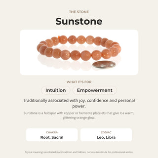 Sunstone stone card: what it is traditionally associated with, chakra and zodiac
