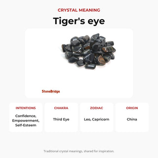 Tiger Eye Blue Tumbled Stones crystal meaning: intentions, chakras, zodiac and origin