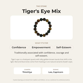 Tiger's Eye Mix Round Bracelet - 12mm from Stonebridge Imports