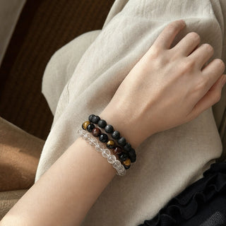 Tiger's Eye Mix Round Bracelet - 12mm from Stonebridge Imports