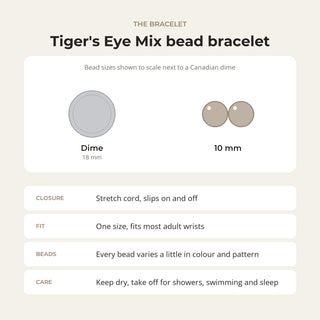 Tiger Eye Mix Round Bracelet - 10mm from Stonebridge Imports