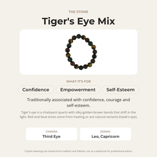 Tiger Eye Mix Round Bracelet - 10mm from Stonebridge Imports