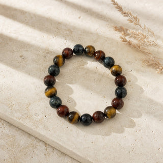 Tiger Eye Mix Round Bracelet - 10mm from Stonebridge Imports