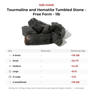 Tourmaline and Hematite Tumbled Stone - Free Form - 1lb from Stonebridge Imports