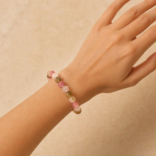 Watermelon Quartz Matte Round Bracelet - 8mm from Stonebridge Imports
