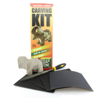 Soapstone Carving Kit - Make 3D Art 🦉🐢🐈 Choose Your Animal Elephant   from Stonebridge Imports