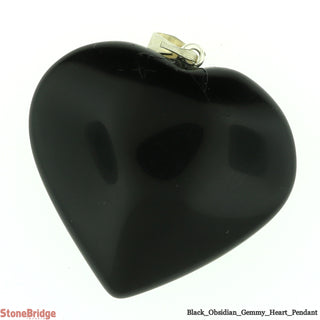 Black Obsidian Gemmy Heart Pendant - 28mm x 27mm    from Stonebridge Imports