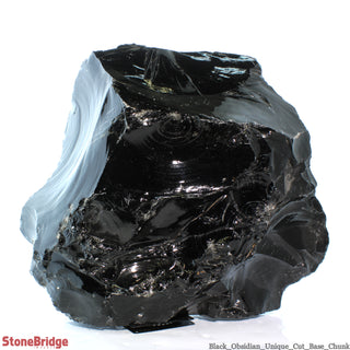 Obsidian Black Boulder Cut-Base U#56 - 16"    from Stonebridge Imports