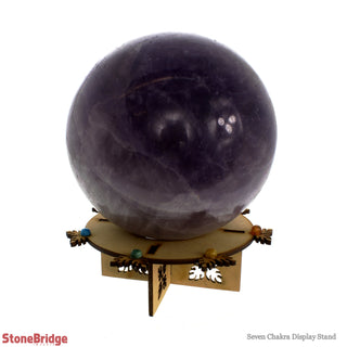 Chakra Wooden Sphere Stand - 7 Mini Stones    from Stonebridge Imports
