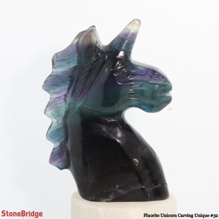 Fluorite Unicorn Carving U#32 - 5 1/4"    from Stonebridge Imports