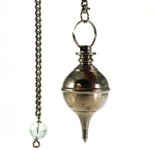 Ball & Point - Black Metal Pendulum with Chakra Beads    from Stonebridge Imports