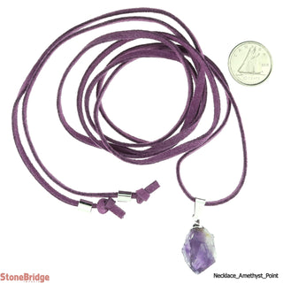 Amethyst Natural Point Necklace On Suede Cord    from Stonebridge Imports