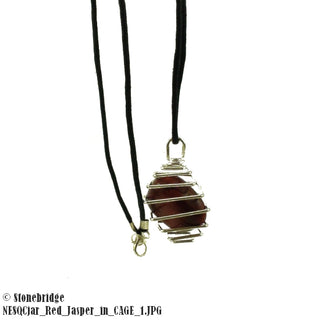 Red Jasper Tumbled Cage Necklaces    from Stonebridge Imports