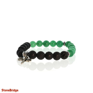 Black Lava & Green Aventurine Bracelet - 8mm    from Stonebridge Imports