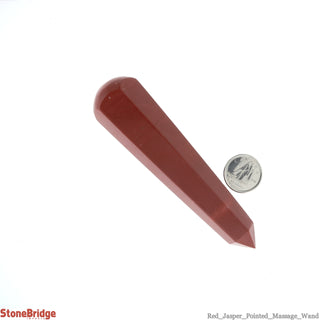 Red Jasper Pointed Massage Wand - Medium #2 - 3" to 4"    from Stonebridge Imports