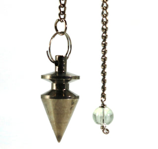 Metal Pendulum - Black Colour Cone & Top with Chakra Beads - 1"    from Stonebridge Imports