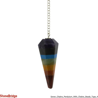Seven Chakra Pendulum - with chakra beads on chain - Type 4    from Stonebridge Imports