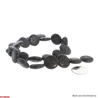 Black Lava Coin Strand #4    from Stonebridge Imports