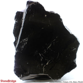 Obsidian Black Boulder Cut-Base U#70 - 20" 1/4"    from Stonebridge Imports