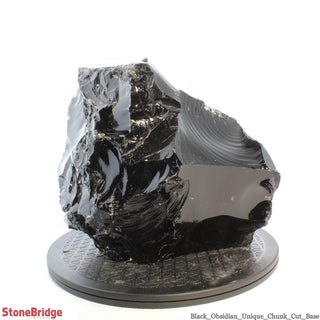 Obsidian Black Boulder Cut-Base U#28 - 15"    from Stonebridge Imports