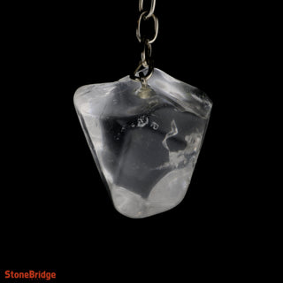 Keychain - Ice Cube Quartz Tumbled    from Stonebridge Imports