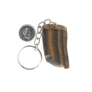 Keychain - Tiger's Eye Gold Slice    from Stonebridge Imports