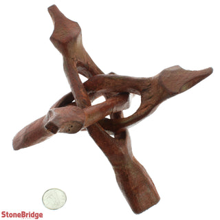 Wooden Cobra Tripod Sphere Stand - Red    from Stonebridge Imports
