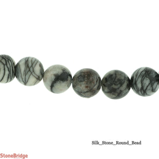 Silk Stone - Round Strand 15" - 8mm    from Stonebridge Imports
