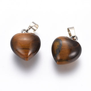 Tiger Eye Gold Heart Pendant #1    from Stonebridge Imports