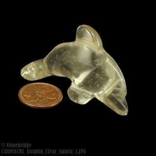 Dolphin Carving of Clear Quartz - 1" to 2 1/2"    from Stonebridge Imports