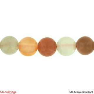 Sunstone Multi Colour - Round Strand 7" - 8mm    from Stonebridge Imports
