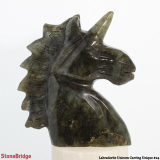 Labradorite Unicorn Carving U#24 - 5 1/4"    from Stonebridge Imports