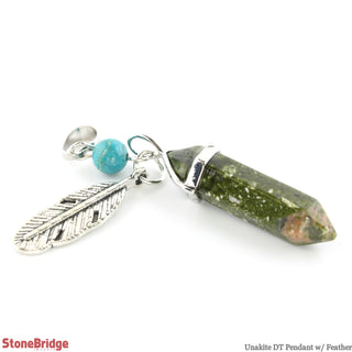 Unakite Double Terminated Feather Pendant    from Stonebridge Imports