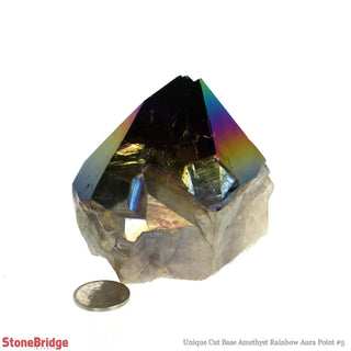 Amethyst Rainbow Aura Cut Base Point Tower U#5    from Stonebridge Imports