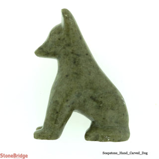 Dog Soapstone Carving Varnished    from Stonebridge Imports