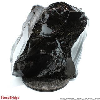 Obsidian Black Boulder Cut-Base U#74 - 17"    from Stonebridge Imports