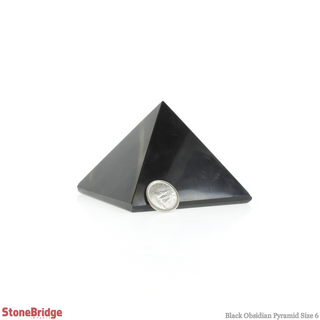 Black Obsidian Pyramid #6 - 2 1/2" to 2 3/4" Wide    from Stonebridge Imports